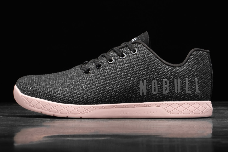 NOBULL Men's Trainer Black Heather Dusty Rose