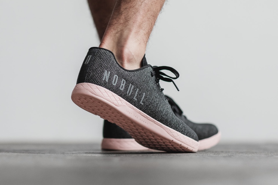 NOBULL Men's Trainer Black Heather Dusty Rose