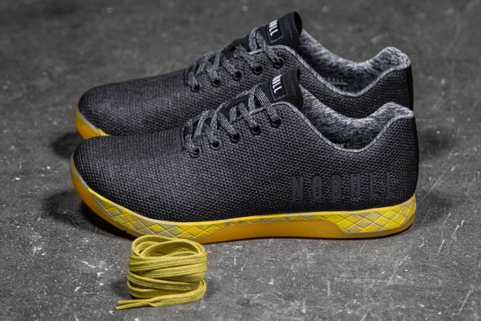 NOBULL Men's Trainer Black Heather Yellow