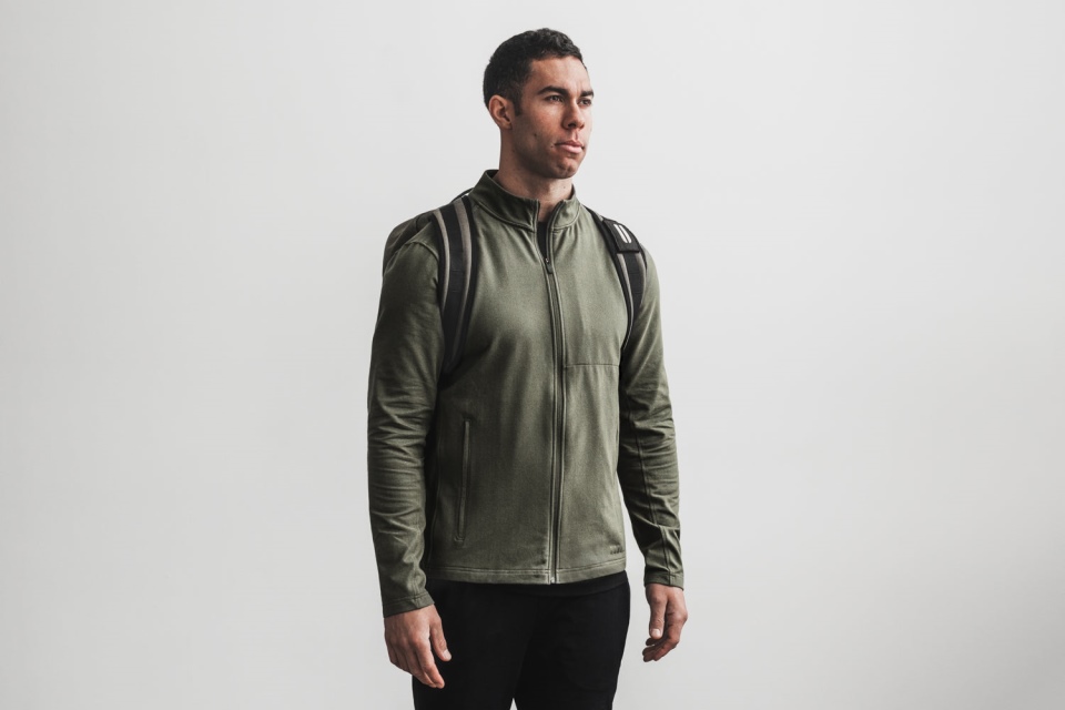 NOBULL Men's Twill Zip-Up Jacket Army