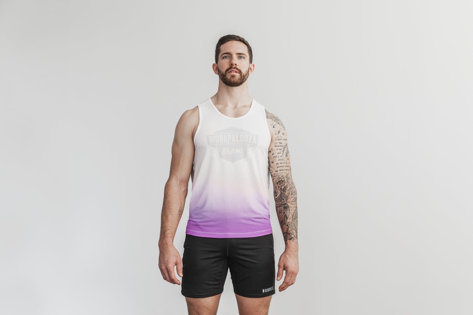 NOBULL Men's Wodapalooza Tank (Dip-Dye) Raspberry