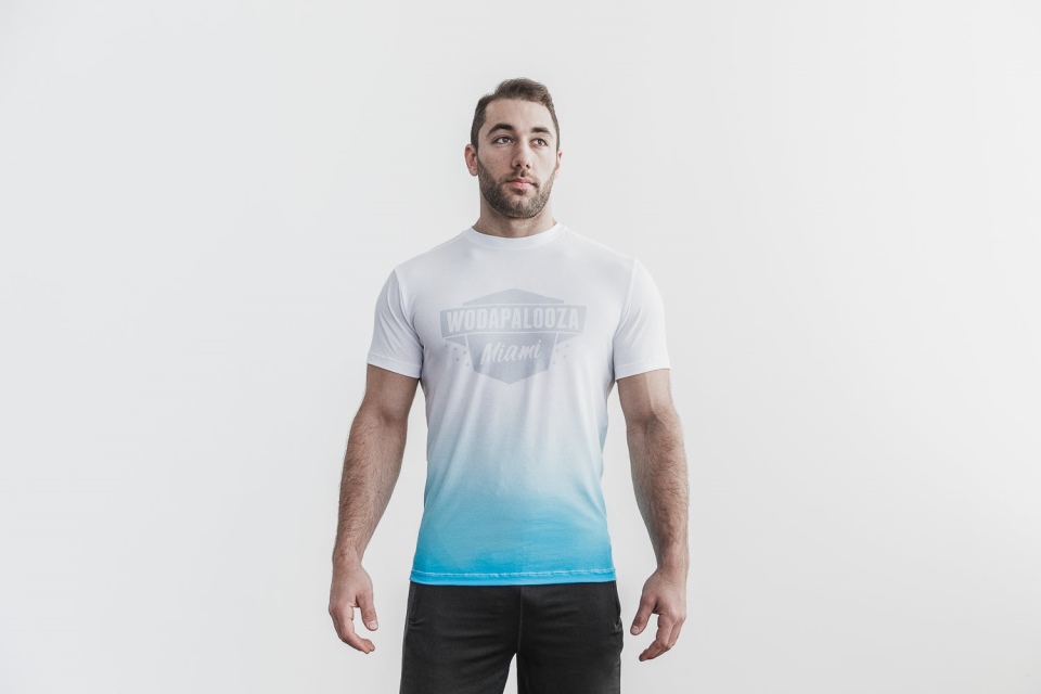 NOBULL Men's Wodapalooza Tee (Dip-Dye) Blue