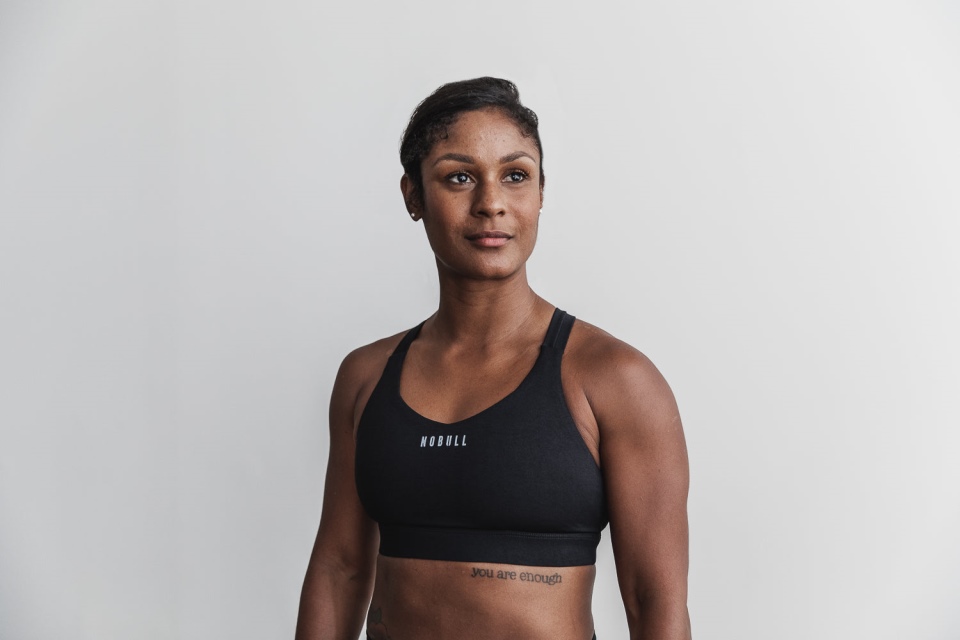 NOBULL Pace Sports Bra (Plush Heather) Black