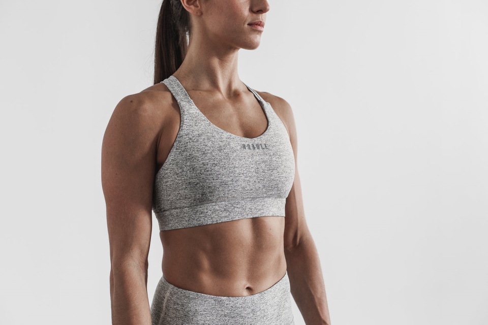 NOBULL Pace Sports Bra (Plush Heather) White Heather