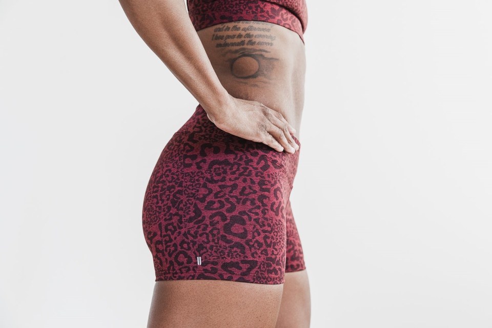 NOBULL Short 2'' (Plush Heather) Wine Leopard