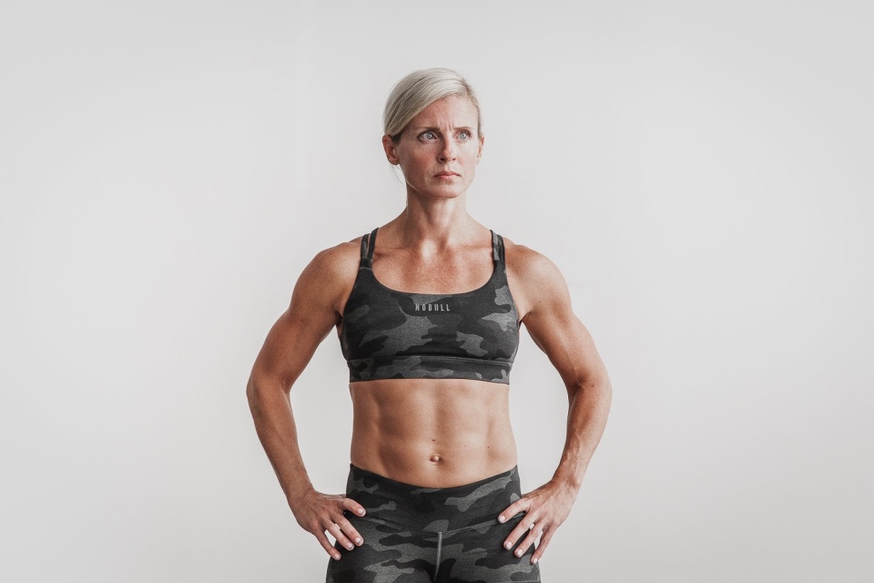 NOBULL Sports Bra (Plush Heather) Charcoal Camo