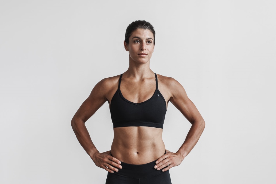 NOBULL V-Neck Sports Bra (Matte) Black