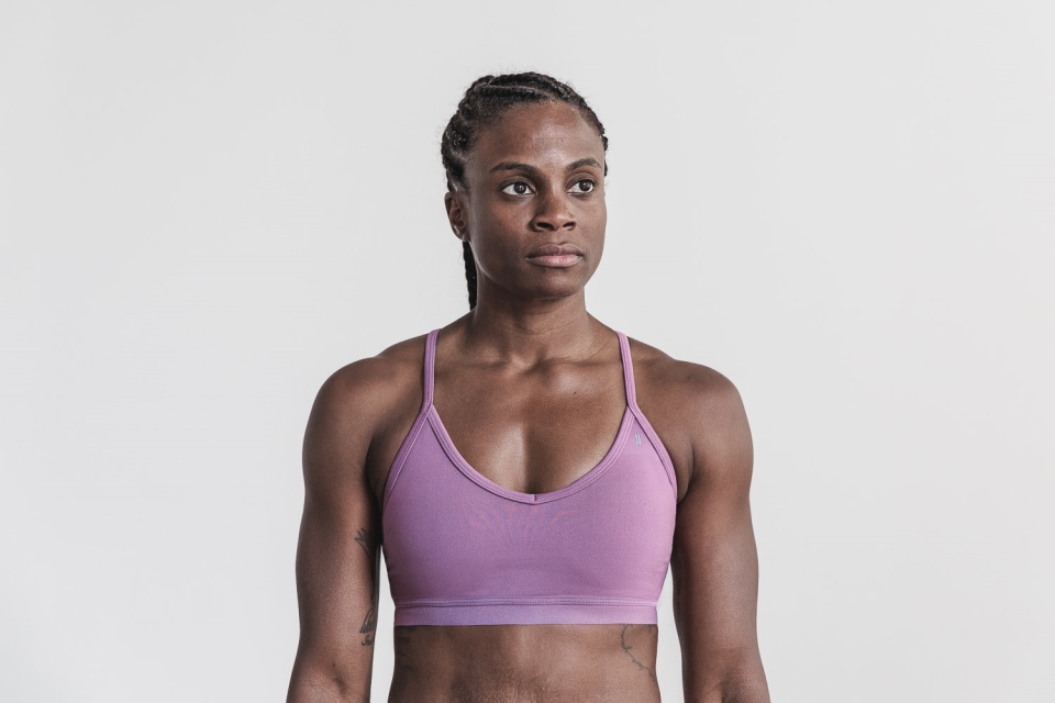 NOBULL V-Neck Sports Bra (Matte) Orchid