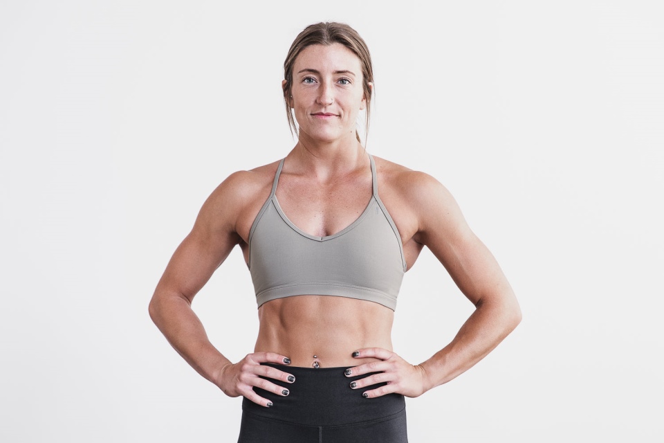 NOBULL V-Neck Sports Bra (Matte) Rock