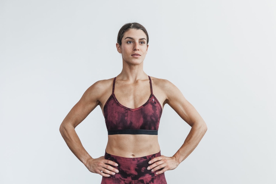 NOBULL V-Neck Sports Bra (Tie-Dye) Lava