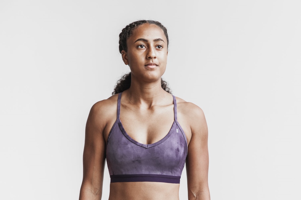 NOBULL V-Neck Sports Bra (Tie-Dye) Nightshade