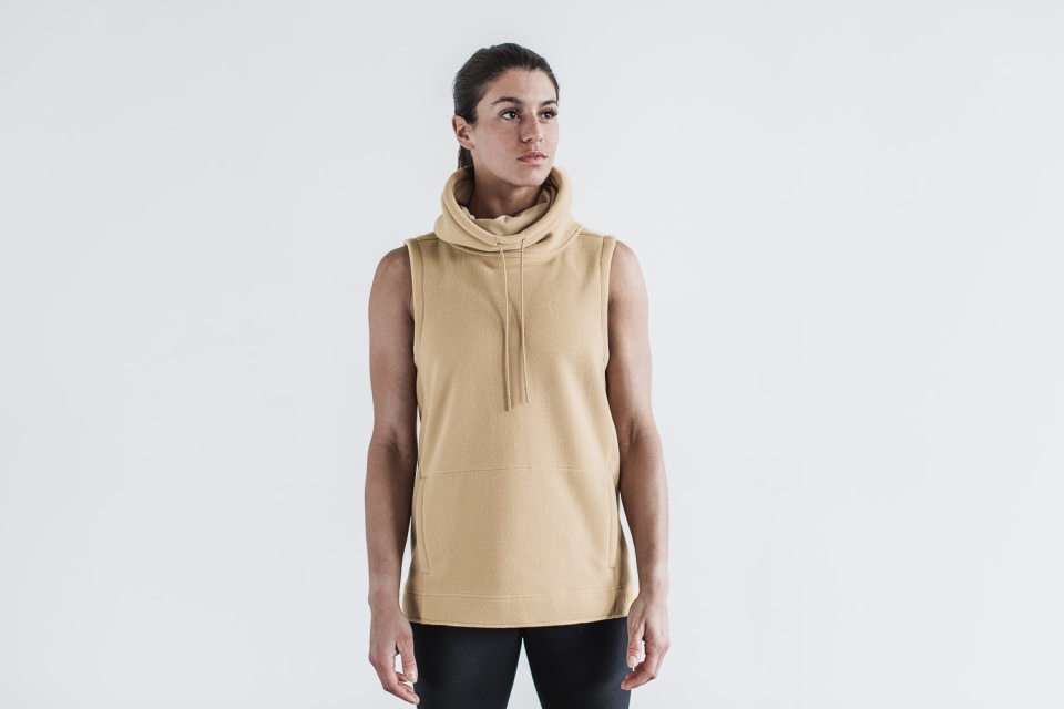 NOBULL Women's Arctic Sleeveless Cowl Beige