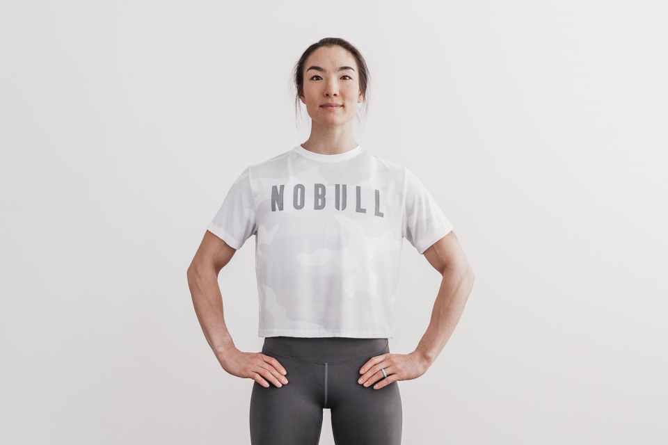 NOBULL Women's Boxy Tee (Camo) White