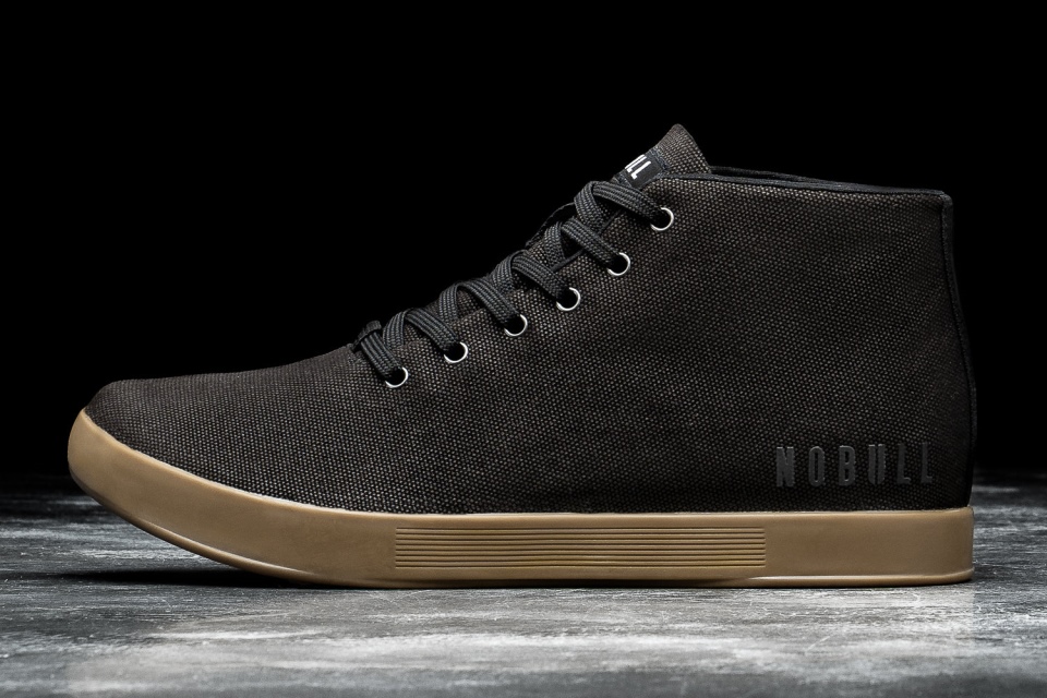 NOBULL Women's Canvas Mid Trainer Black Dark Gum