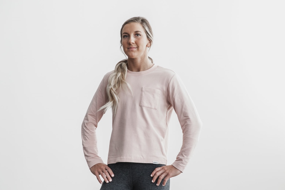 NOBULL Women's Heavyweight Long Sleeve Pocket Boxy Tee Dusty