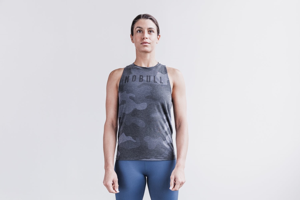 NOBULL Women's High-Neck Tank (Camo) Charcoal