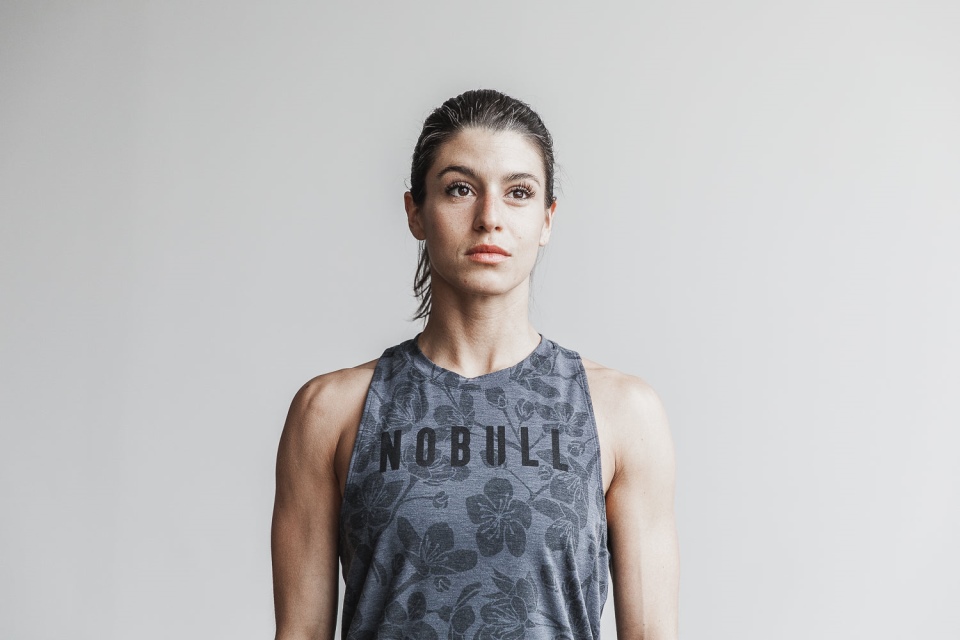 NOBULL Women's High-Neck Tank (Cherry Blossom) Charcoal