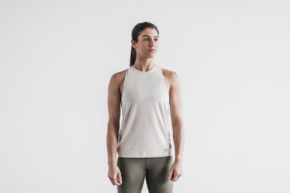 NOBULL Women's High-Neck Tank (Classic Colors) Oatmeal