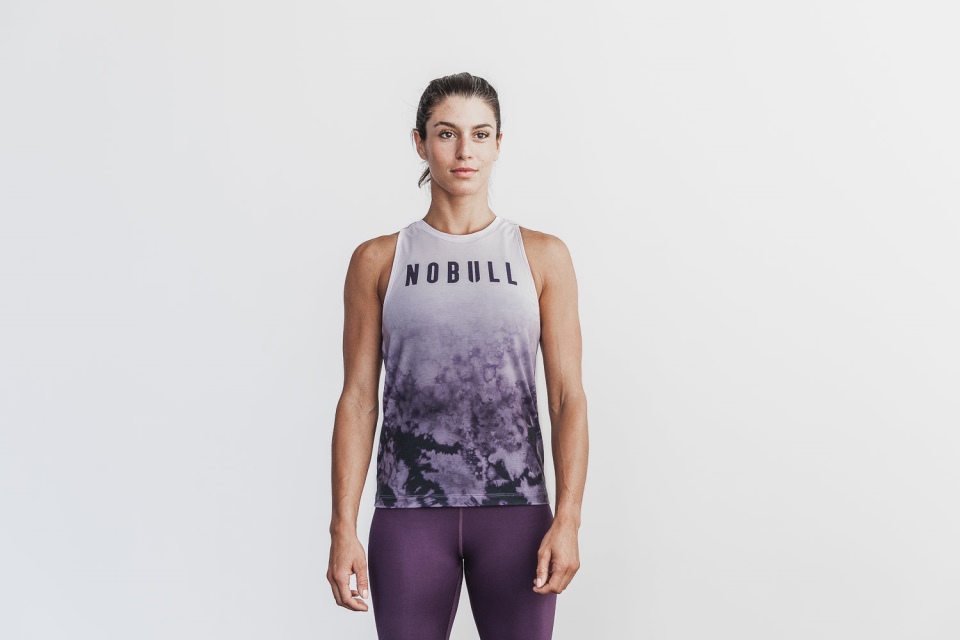 NOBULL Women's High-Neck Tank (Dip-Dye) Wisteria