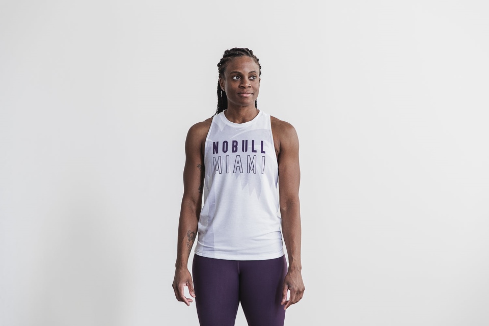 NOBULL Women's High-Neck Tank (Miami Palm) Purple