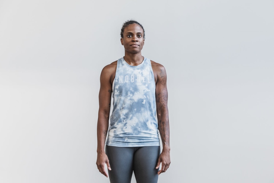 NOBULL Women's High-Neck Tank (Tie-Dye) Ice