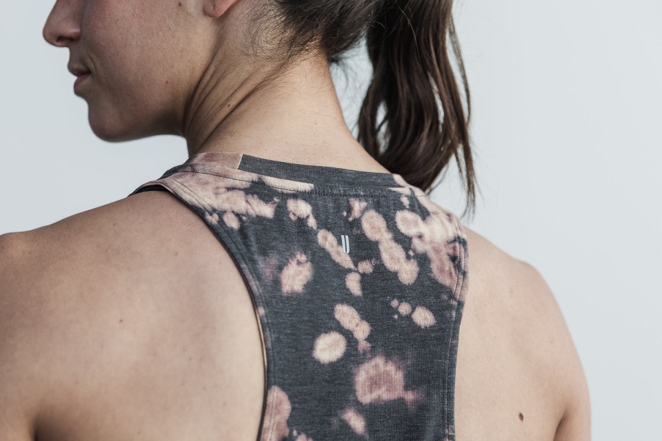 NOBULL Women's High-Neck Tank (Tie-Dye) Tan & Black