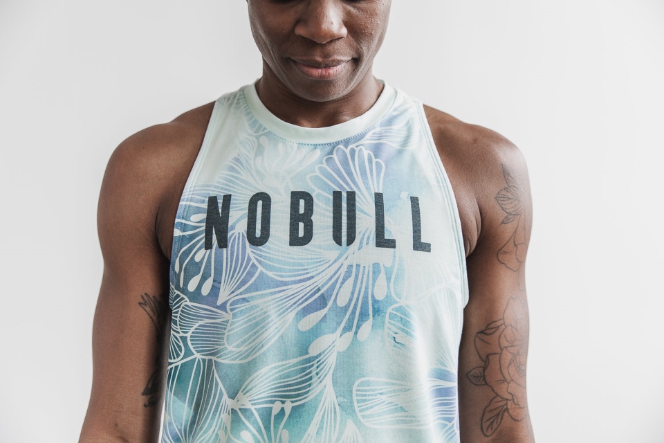 NOBULL Women's High-Neck Tank (Watercolor Floral) Mist