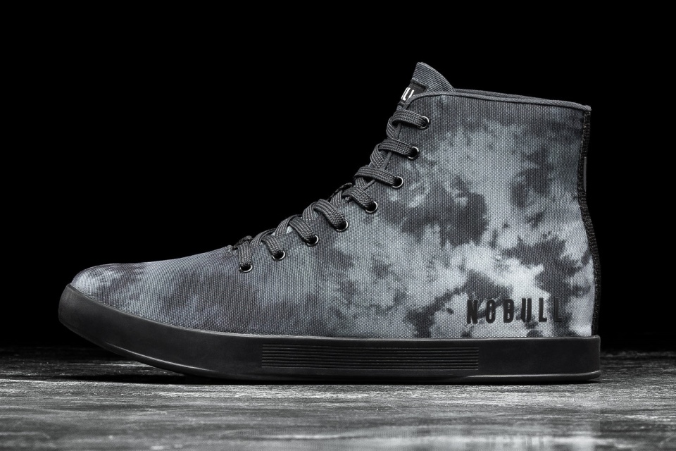 NOBULL Women's High-Top Canvas Trainer Dark Cloud Tie-Dye