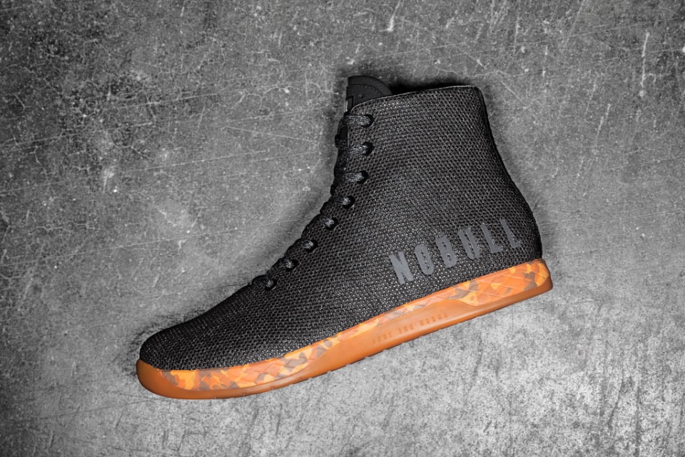 NOBULL Women's High-Top Trainer Black Heather Orange