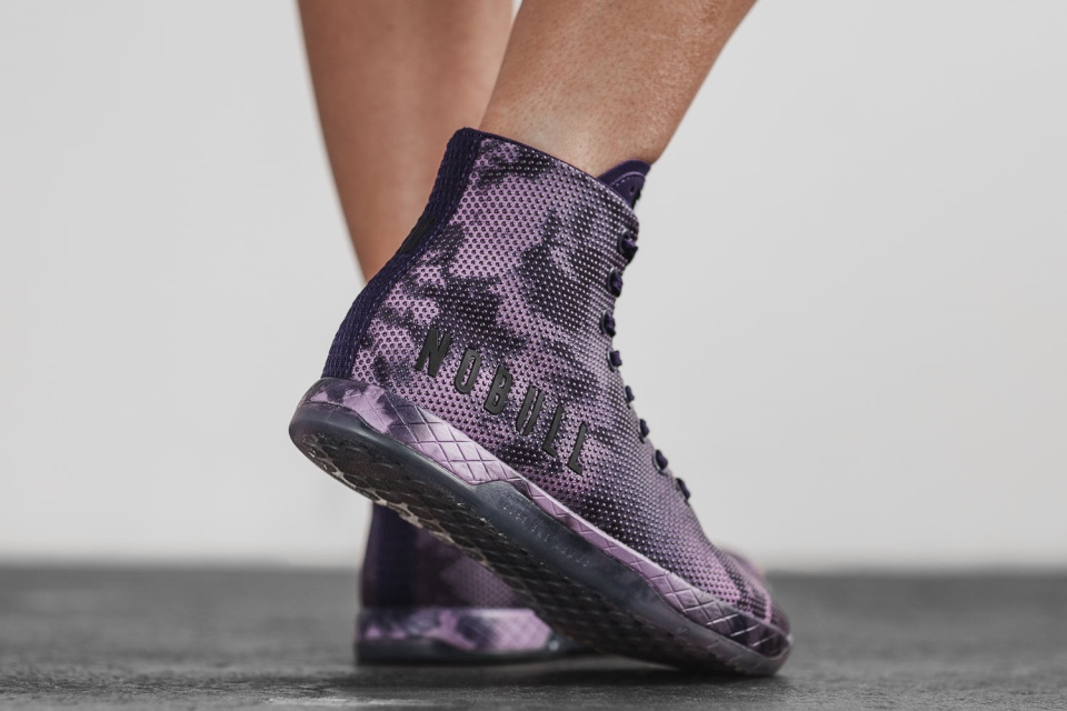 NOBULL Women's High-Top Trainer Dark Purple Tie-Dye