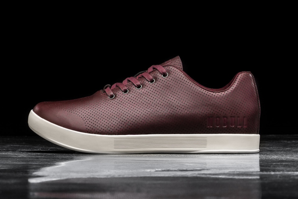 NOBULL Women's Leather Trainer Burgundy