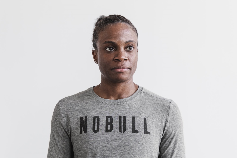 NOBULL Women's Long Sleeve Tee Heather Grey