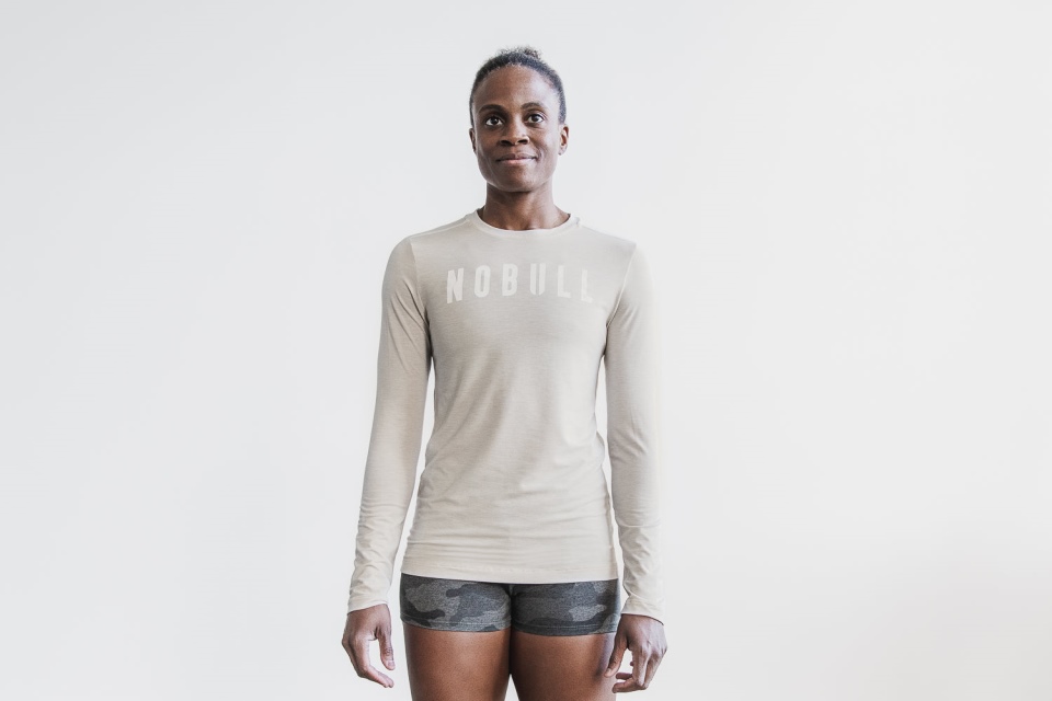 NOBULL Women's Long Sleeve Tee Oatmeal