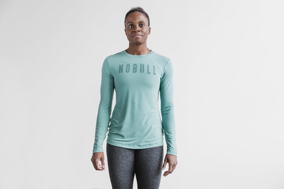 NOBULL Women's Long Sleeve Tee Oil Blue