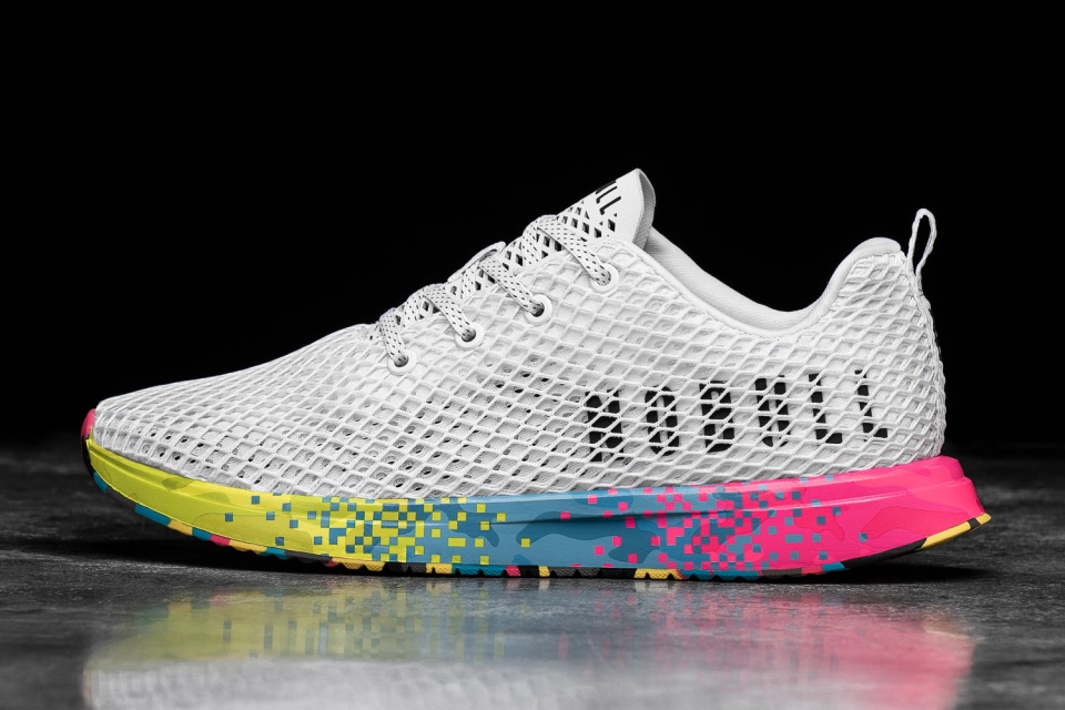 NOBULL Women's Mesh Runner White Neon Glitch