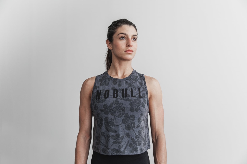 NOBULL Women's Muscle Tank (Cherry Blossom) Charcoal