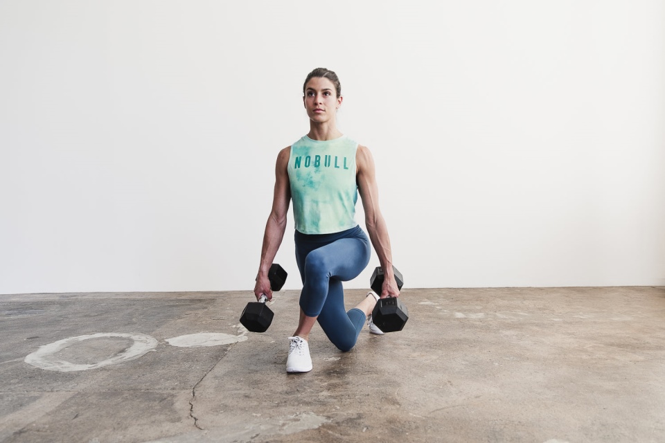NOBULL Women's Muscle Tank (Tie-Dye) Vanilla & Aqua