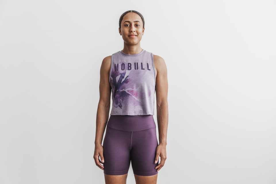 NOBULL Women's Muscle Tank (Watercolor Floral) Lavender