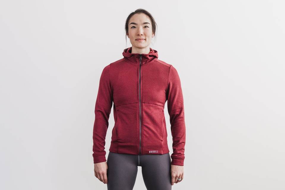 NOBULL Women's Performance Zip-Up Hoodie Deep Wine