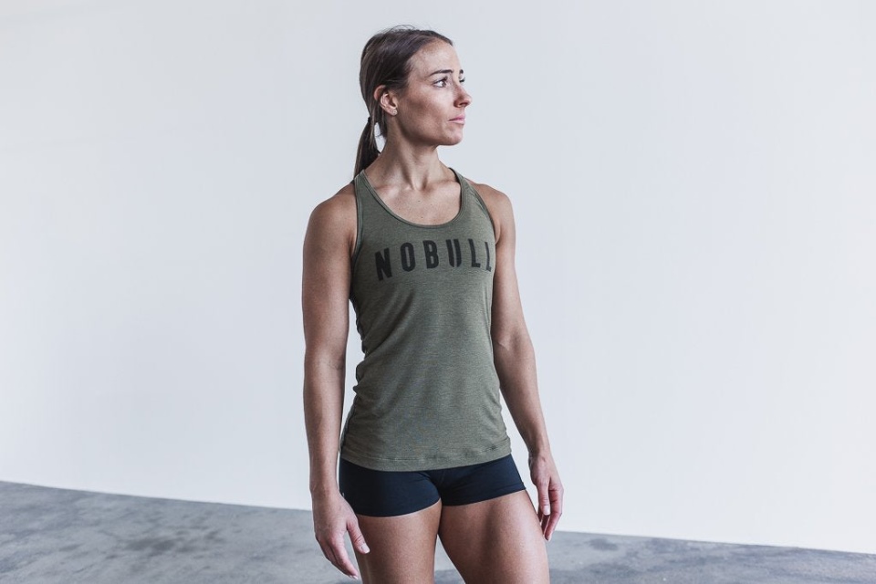 NOBULL Women's Racerback Tank (Classic Colors) Army