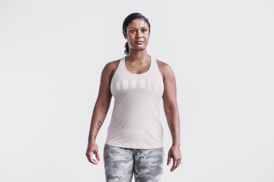 NOBULL Women's Racerback Tank (Classic Colors) Oatmeal